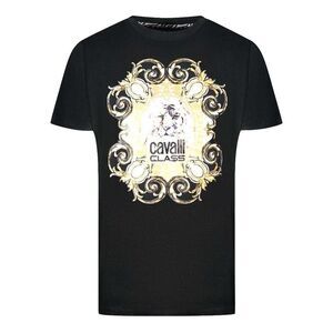 Cavalli Class Mens Tiger Emblem T-Shirt / Black
